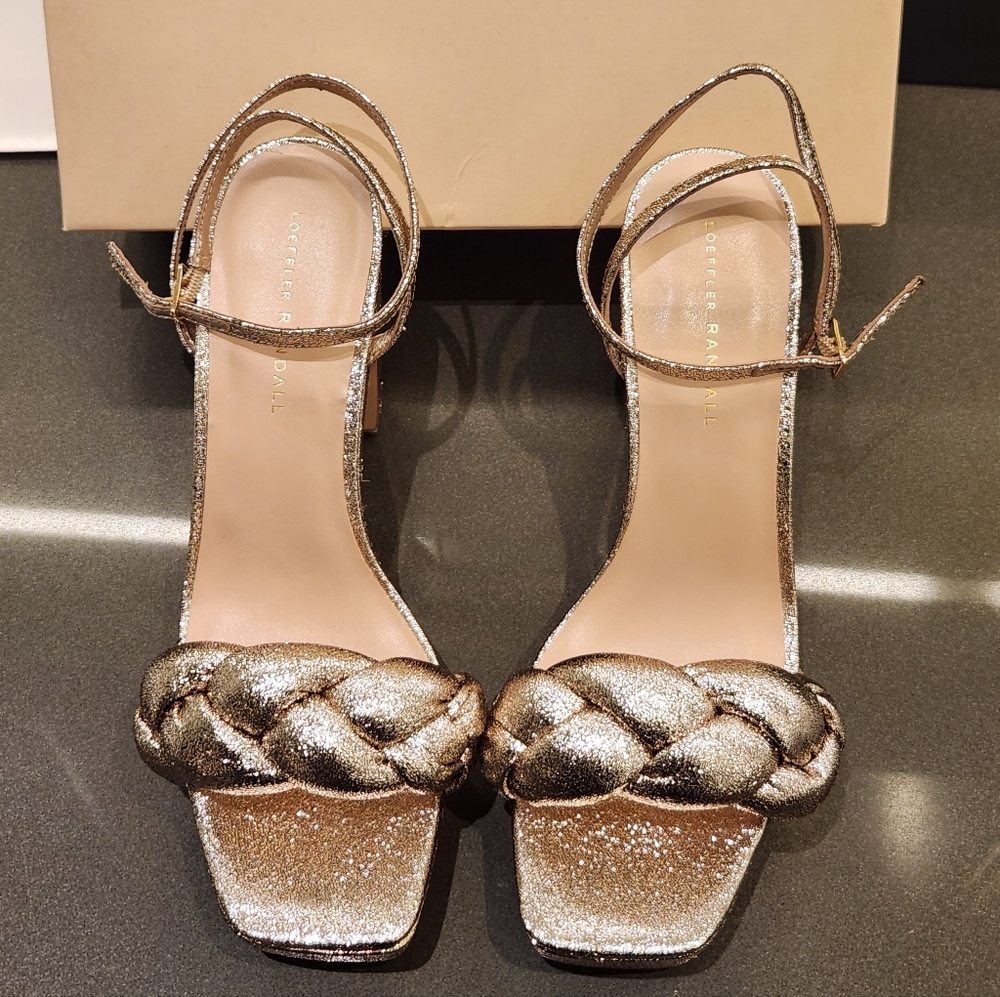 Loeffler Randall Fae Metallic Braided-Strap Platform Sandals - Picture 8 of 8